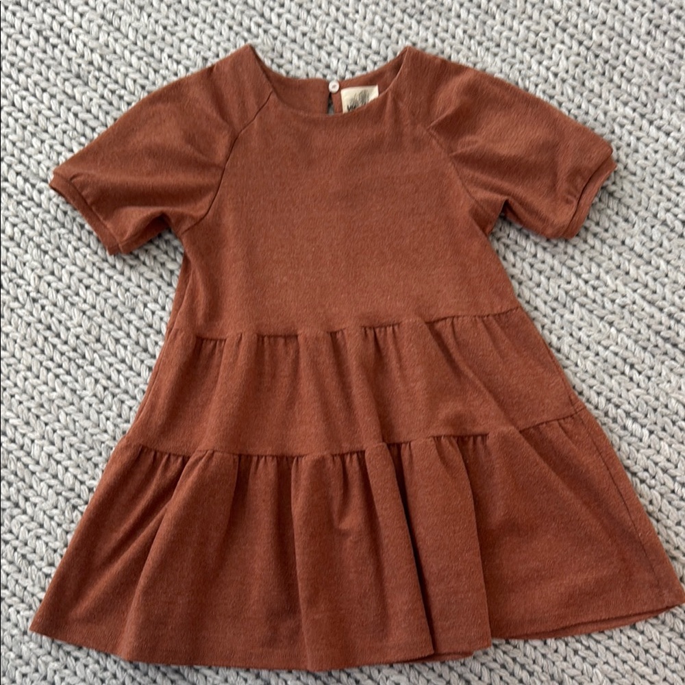 Charming Brown Kids Dress by Vignette